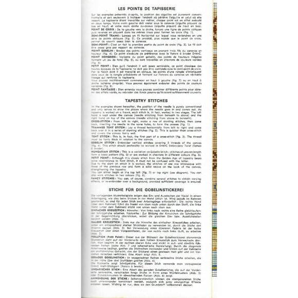 Tapestry Pattern Booklet Bird & Poinsettia #8382 1 In French DMC La Tapisserie - Picture 5 of 5